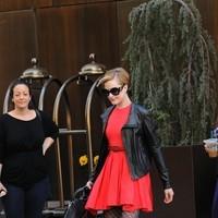 Evan Rachel Wood is seen leaving her Manhattan hotel in a chic red dress | Picture 95376